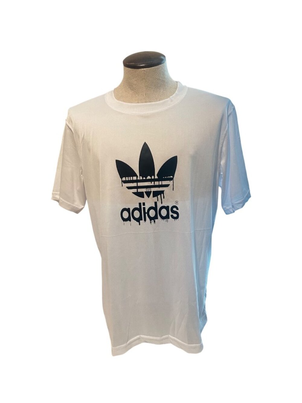 Adidas x  Jeremy Scott Mens White T-Shirt With Dripping Trefoil Logo Sizes L & 2